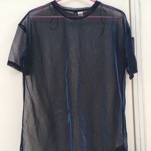 H&M iridescent, dual color sheer top